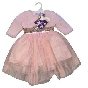 Blueberi Boulevard two piece infant girl sequins glitter sweater and dress